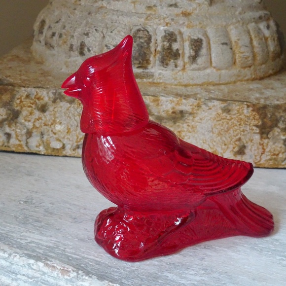 Vintage 1970s Avon Red Glass Cardinal Empty Perfume Bottle Decor - Bottle Only! - Picture 2 of 9